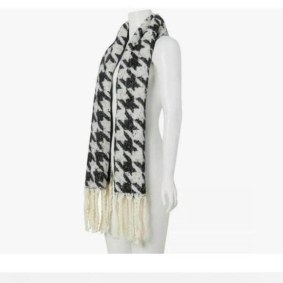 NWT DKNY Houndstooth Blanket Wrap Scarf - Picture 6 of 6